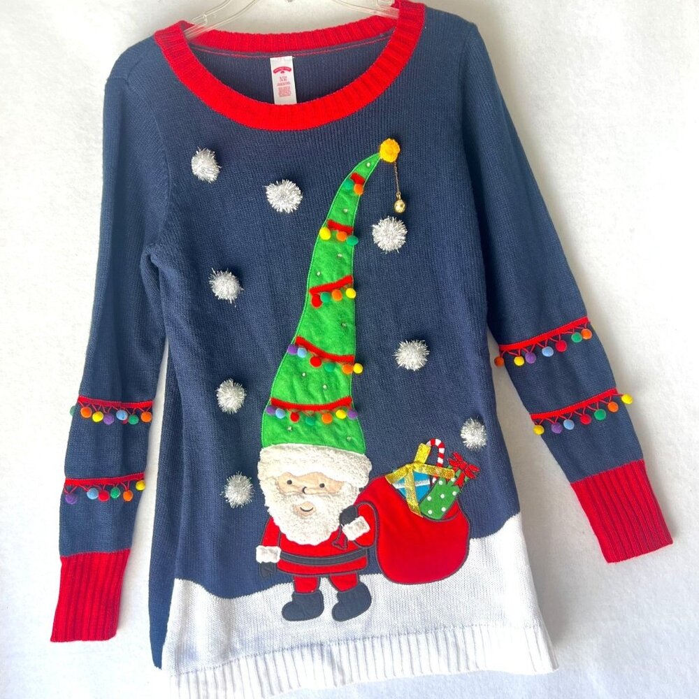 Holiday Time Christmas Light-Up Sweater Santa Ugly Sweater Size S